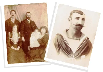 Family portrait and a man self portrait